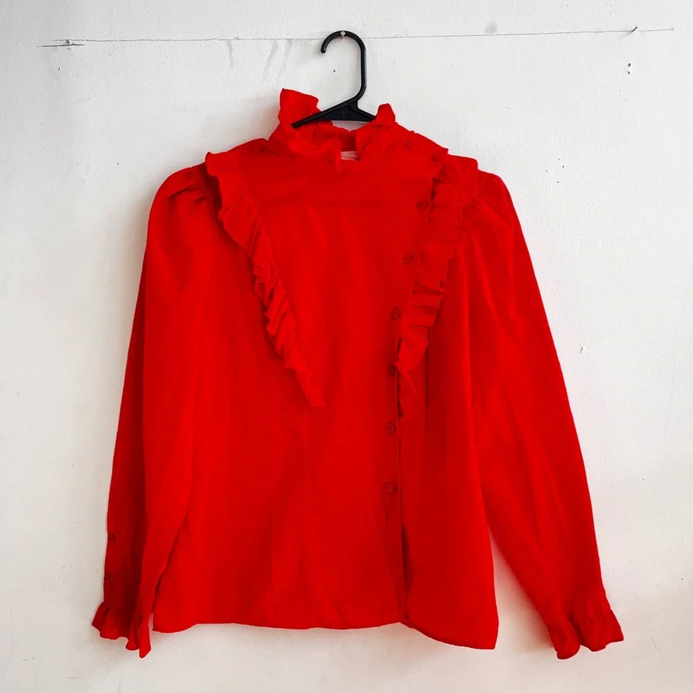 vintage red blouse - Picture 2 of 5